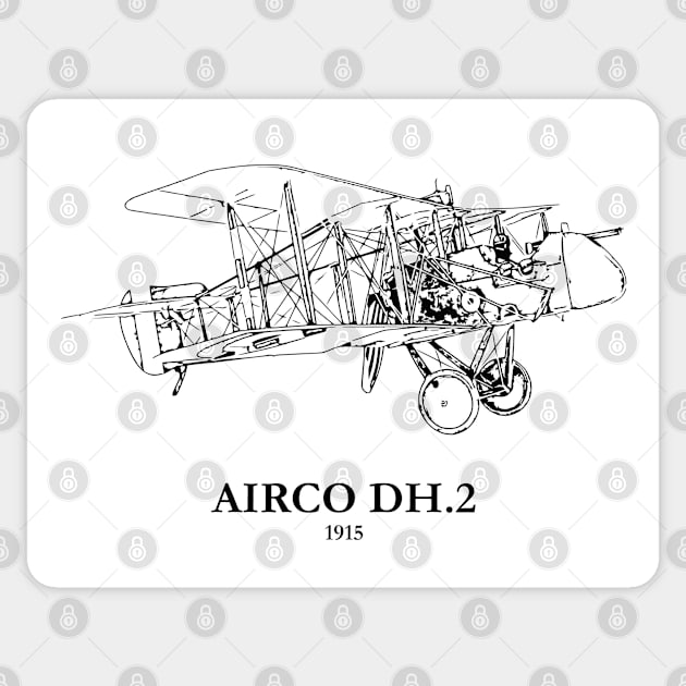 Airco DH.2 World War I Pusher Biplane Sticker by Lakeric